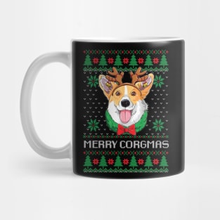 Merry Corgmas Corgi Ugly Sweater Design Mug